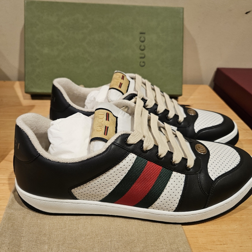 Gucci Men's Screener Signature Web Low top Sneakers - Authentic  and Brand New - Picture 4 of 11